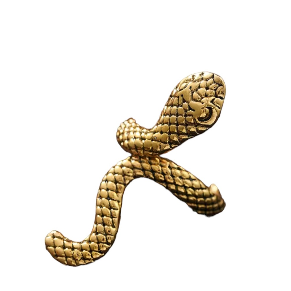 Gold Textured Unisex Snake Ring